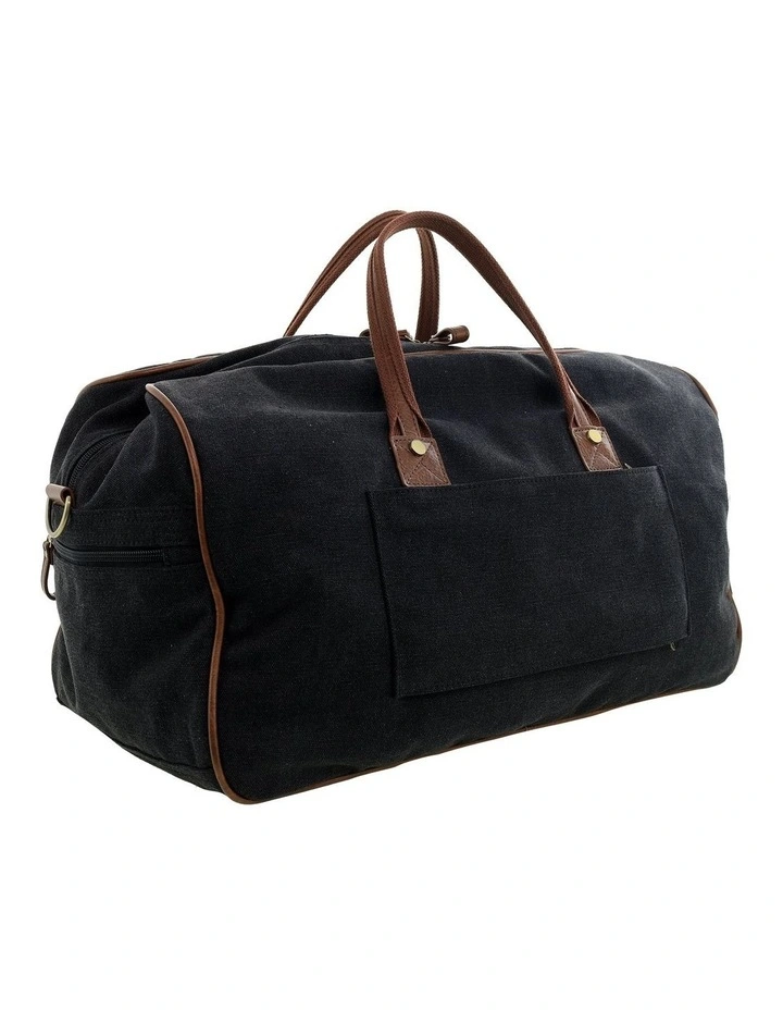 Pierre Cardin Nomadic Canvas Overnight Bag in Black - Canvas/Vegan Leather image 4
