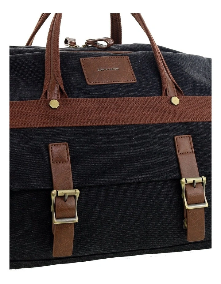 Pierre Cardin Nomadic Canvas Overnight Bag in Black - Canvas/Vegan Leather image 5