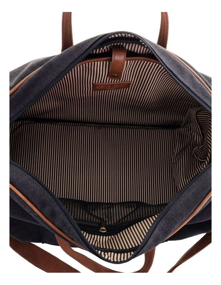 Pierre Cardin Nomadic Canvas Overnight Bag in Black - Canvas/Vegan Leather image 6