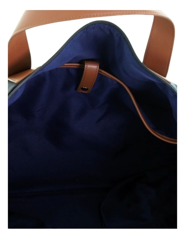 Pierre Cardin 2-Tone Lite Overnight Bag in Black - Nylon/Vegan Leather image 2