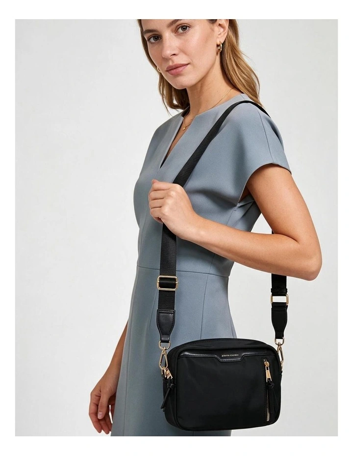 Pierre Cardin Monaco Nylon Everyday Bag in Black - Nylon/Vegan Leather image 2