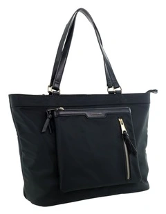 Pierre Cardin Monaco Nylon Tote Bag in Black - Nylon/Vegan Leather