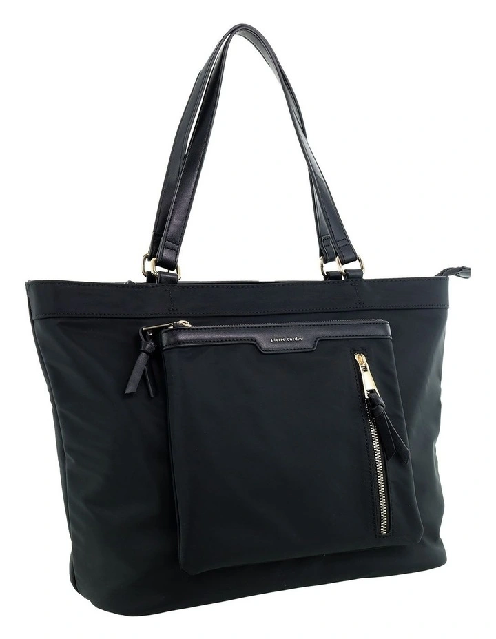 Pierre Cardin Monaco Nylon Tote Bag in Black - Nylon/Vegan Leather image 1