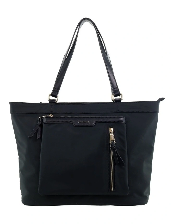 Pierre Cardin Monaco Nylon Tote Bag in Black - Nylon/Vegan Leather image 3