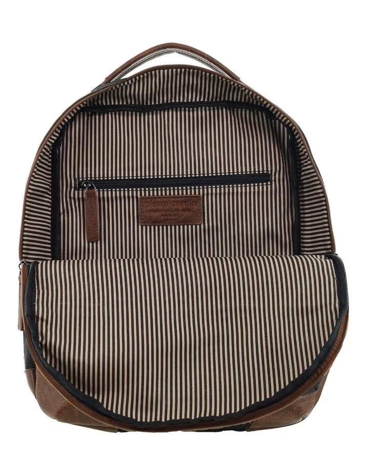 Pierre Cardin Canvas Backpack in Black - Canvas/Vegan Leather image 2