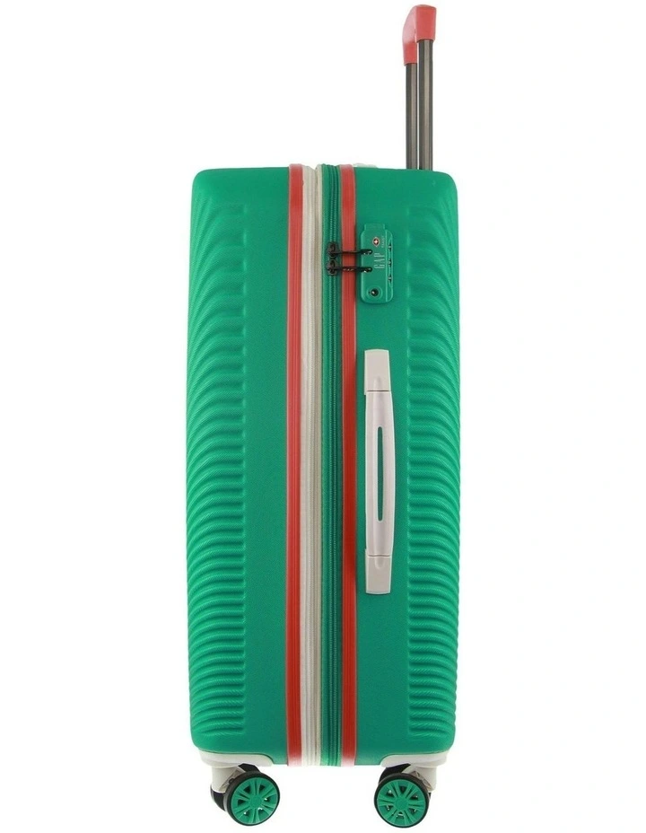 GAP Stripe MEDIUM Hard Shell with Mini Beauty Case Set Leather Tag in Turquoise image 4