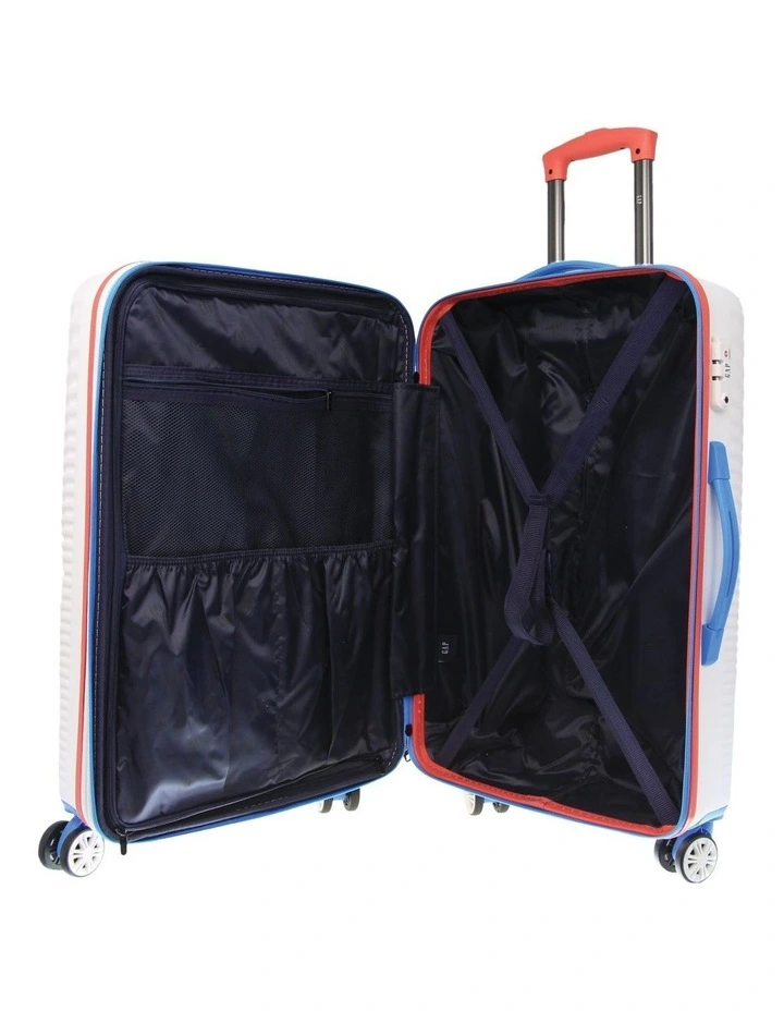 GAP Stripe LARGE Hard Shell with Mini Beauty Case Set Leather Tag in White - Polycarbonate (PC) image 3