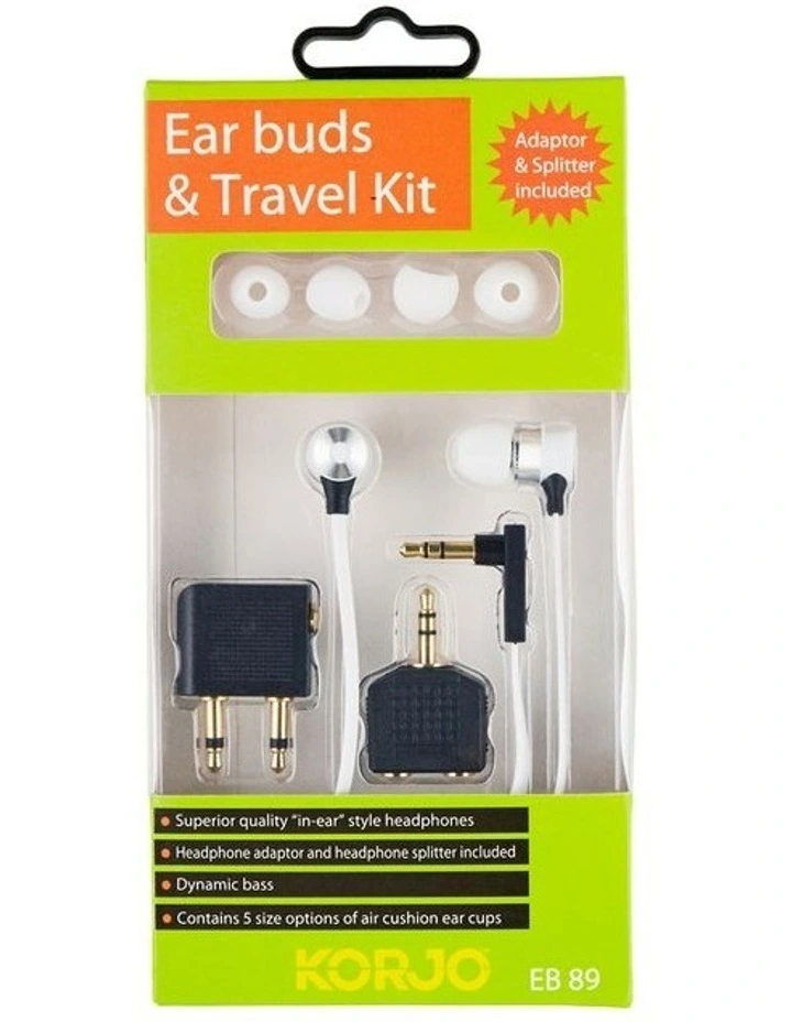 Korjo Ear Buds & Travel Kit - White image 3