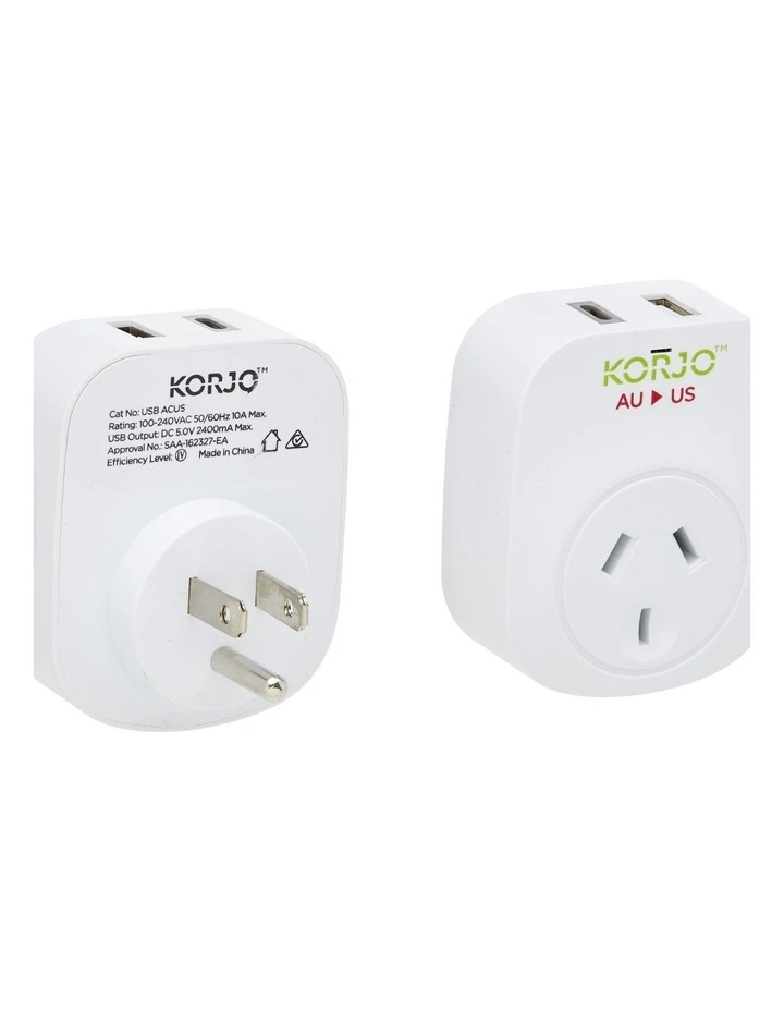 Korjo USB A&C and Power Adaptor for USA image 1