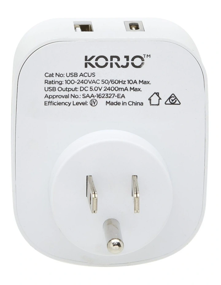 Korjo USB A&C and Power Adaptor for USA image 3