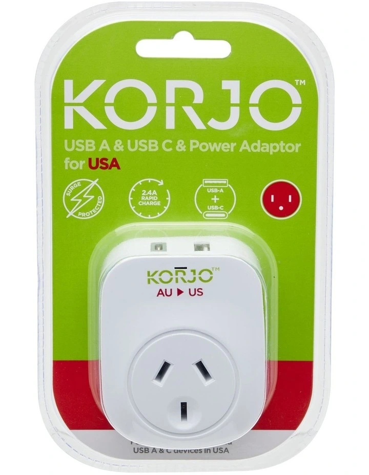 Korjo USB A&C and Power Adaptor for USA image 5