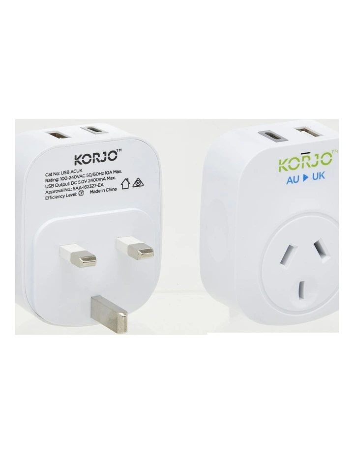 Korjo USB A&C and Power Adaptor for UK image 1