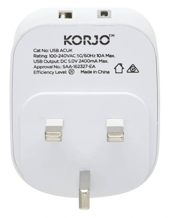 Korjo USB A&C and Power Adaptor for UK image 3