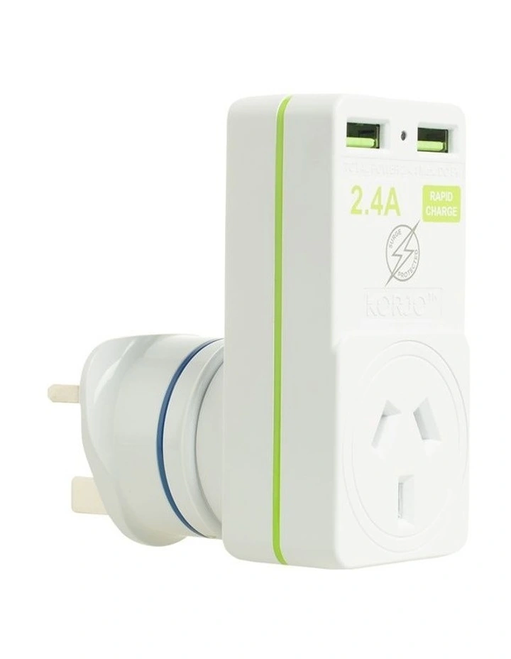 Korjo 2x2 USB-A Adaptor for UK image 1