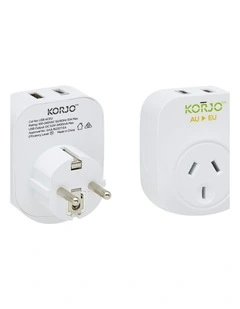 Korjo USB A&C  and Power Adaptor for Europe