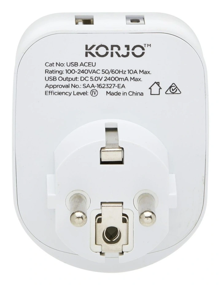 Korjo USB A&C and Power Adaptor for Europe image 3