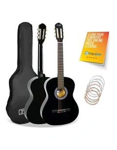 3rd Avenue Full Size Classical Guitar Pack - Black