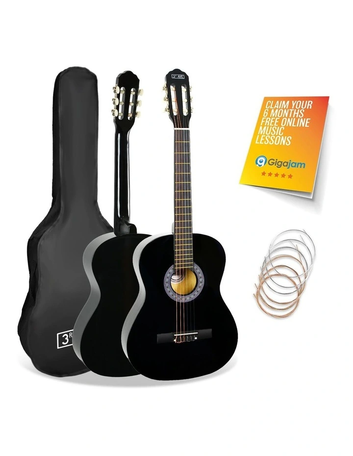 3rd Avenue Full Size Classical Guitar Pack - Black image 1