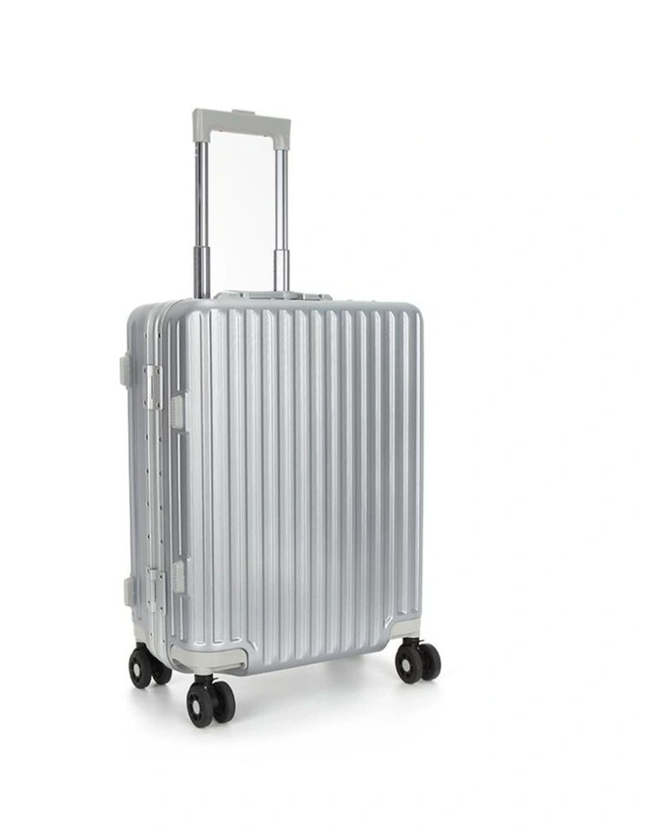 Swiss Aluminium Suitcase Travel Luggage in Silver image 3