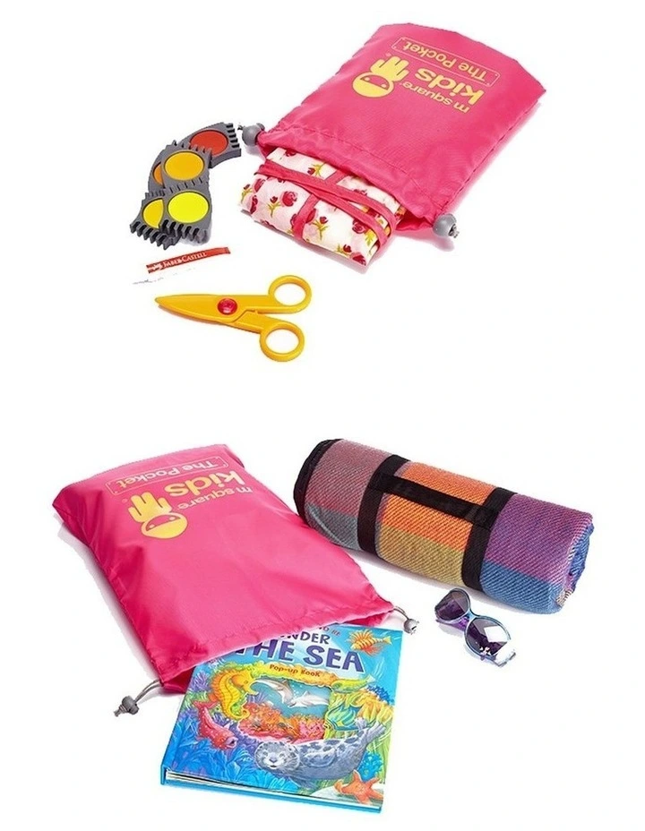 Drawstring Storage Bag Set Pink image 2