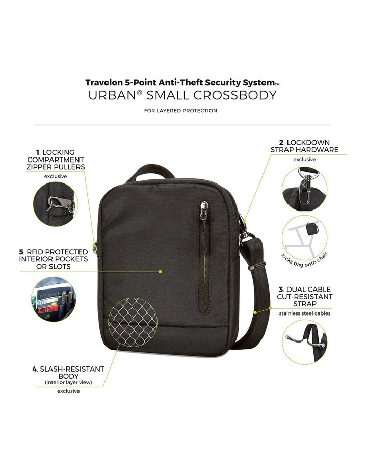 Urban Anti-Theft Small Crossbody Bag in Slate image 7