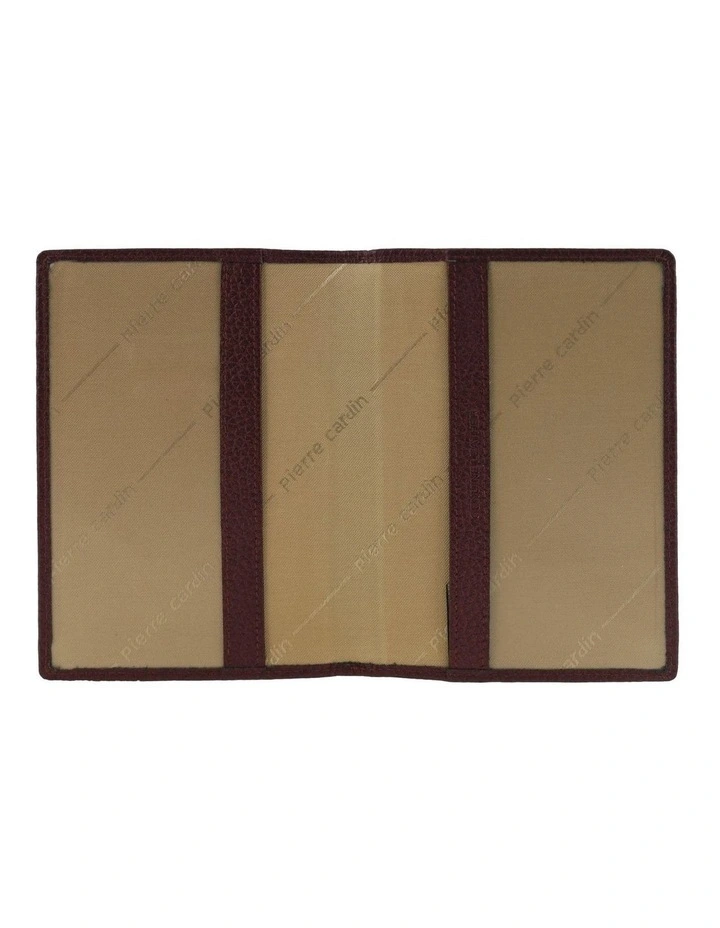 Pierre Cardin Leather Passport Wallet Cover in Burgundy image 2