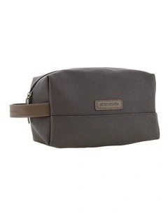 Pierre Cardin Coated Canvas Travel Toiletry Bag in Charcoal - Coated canvas (PU finish)