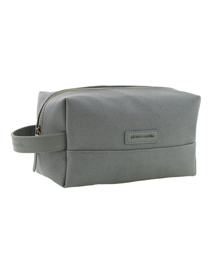 Pierre Cardin Coated Canvas Travel Toiletry Bag in Grey - Coated canvas (PU finish) image 1