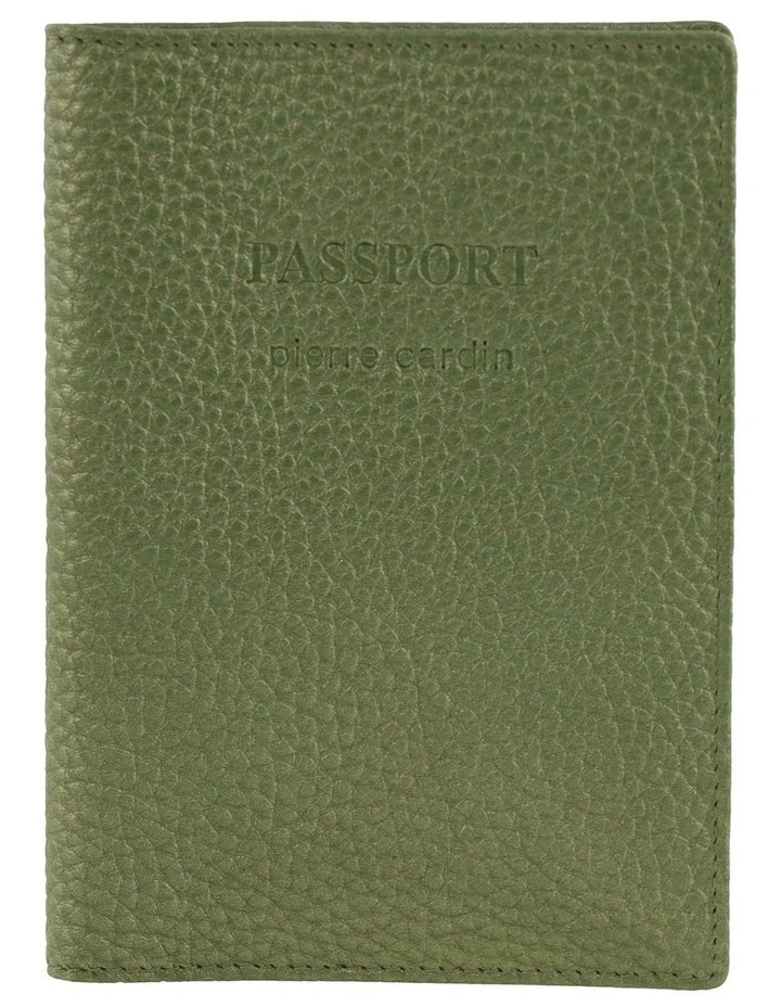 Pierre Cardin Leather Passport Wallet Cover in Basil image 1