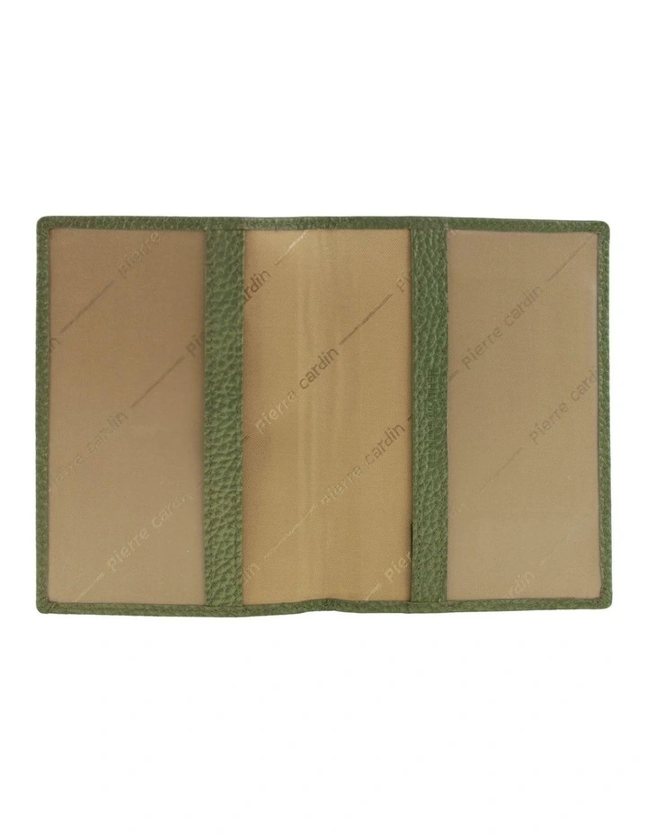 Pierre Cardin Leather Passport Wallet Cover in Basil image 2