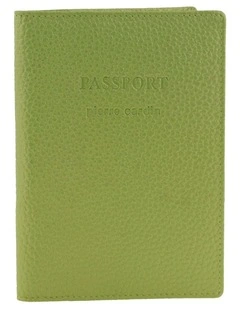 Pierre Cardin Leather Passport Wallet Cover in Green