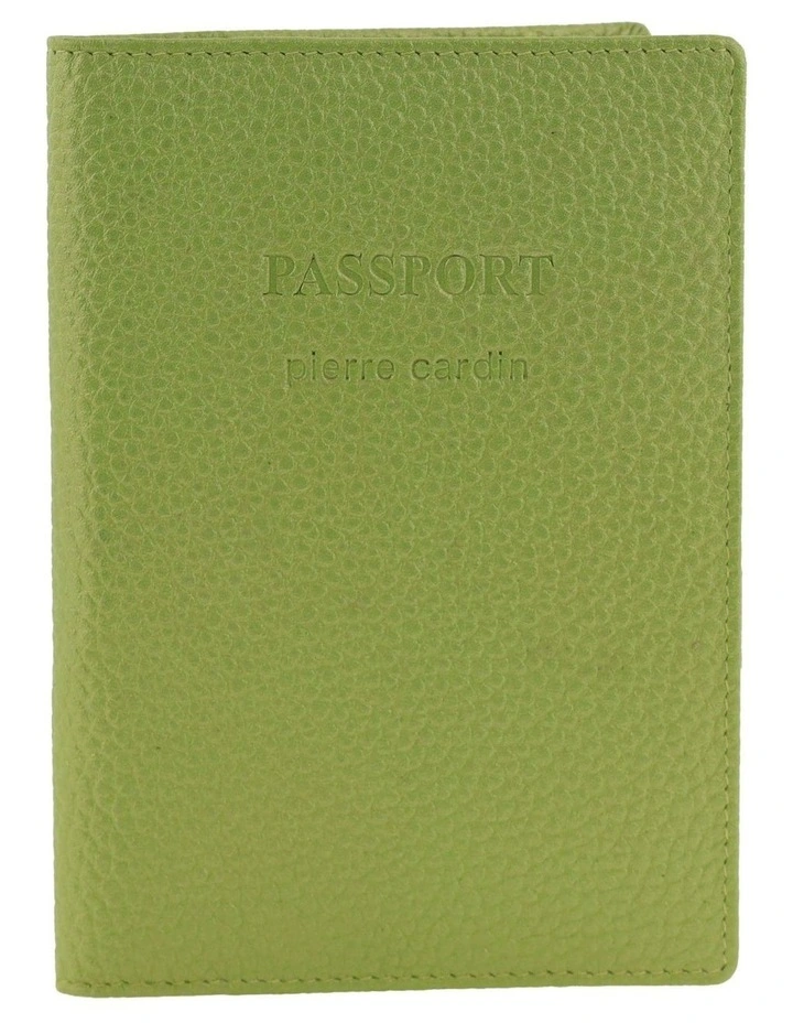Pierre Cardin Leather Passport Wallet Cover in Green image 1