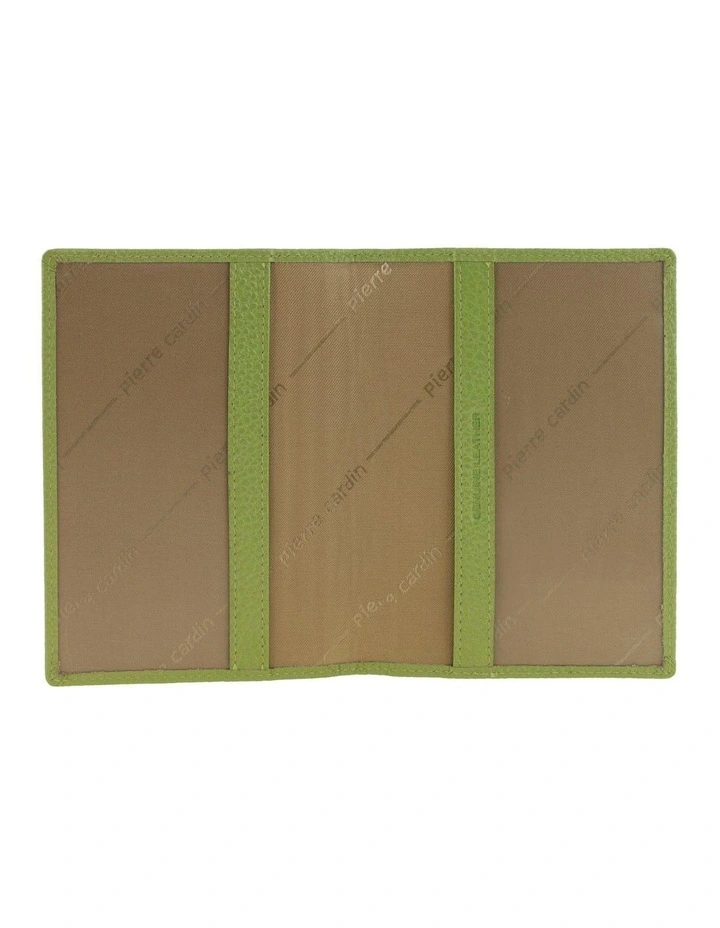 Pierre Cardin Leather Passport Wallet Cover in Green image 2