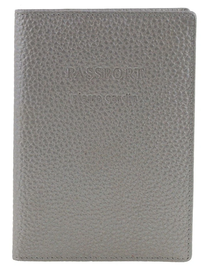 Pierre Cardin Leather Passport Wallet Cover in Silver image 1