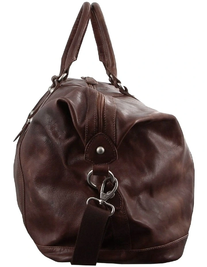 Pierre Cardin Rustic Genuine Leather Overnight Bag in Chocolate image 2