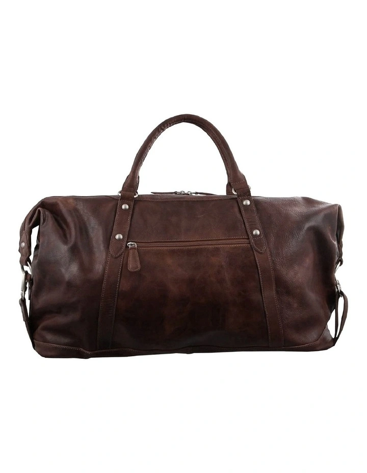 Pierre Cardin Rustic Genuine Leather Overnight Bag in Chocolate image 3