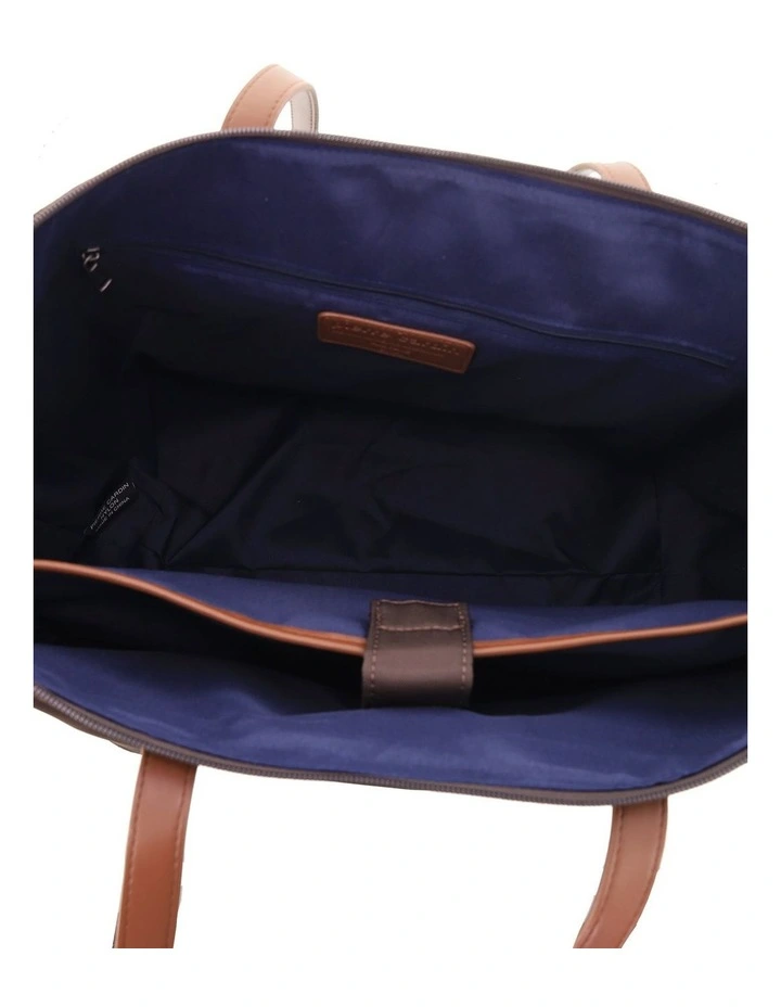 Pierre Cardin Euro Tote in Chocolate - Nylon/Vegan Leather image 2