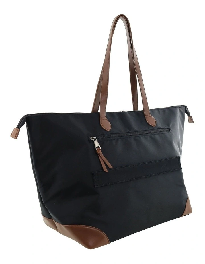 Pierre Cardin Euro Tote in Black - Nylon/Vegan Leather image 4