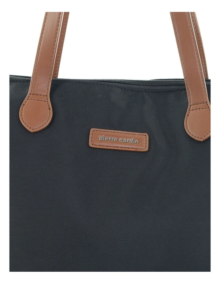 Pierre Cardin Euro Tote in Black - Nylon/Vegan Leather image 5