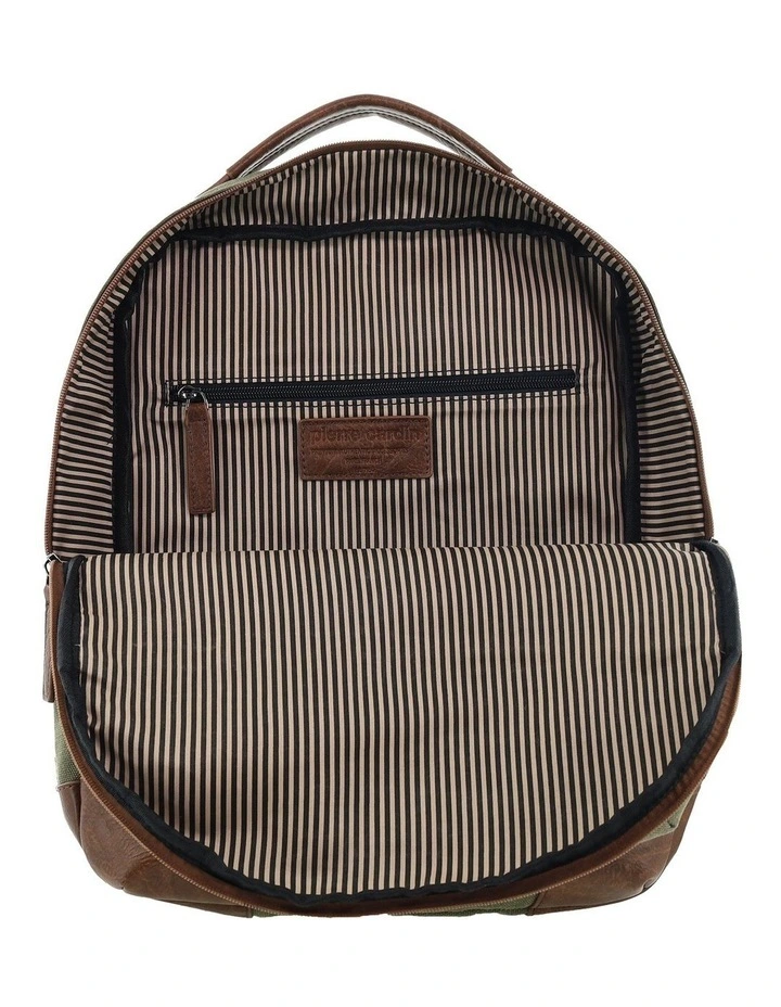 Pierre Cardin Canvas Backpack in Brown image 2