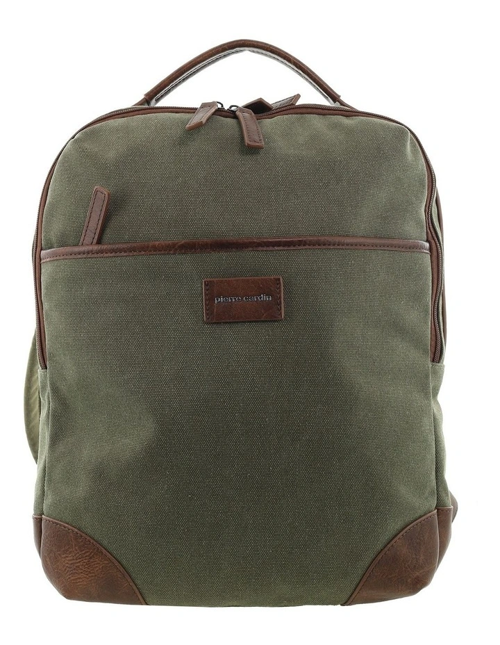 Pierre Cardin Canvas Backpack in Brown image 3