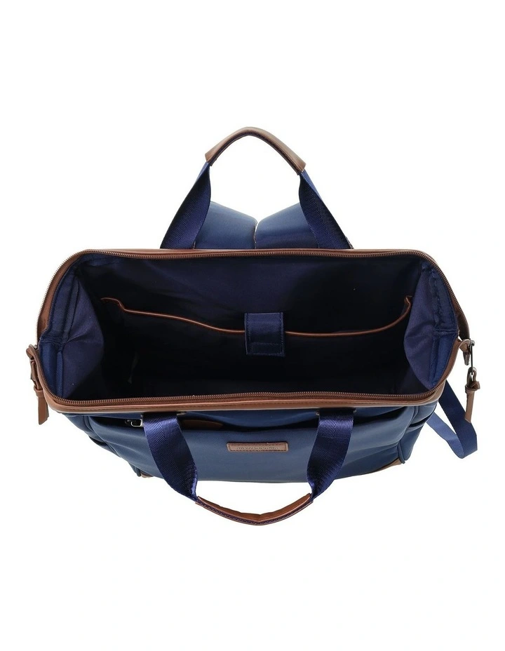 Pierre Cardin Euro Backpack Carry On in Navy - Nylon/Vegan Leather image 2