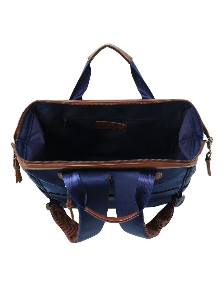 Pierre Cardin Euro Backpack Carry On in Navy - Nylon/Vegan Leather image 3