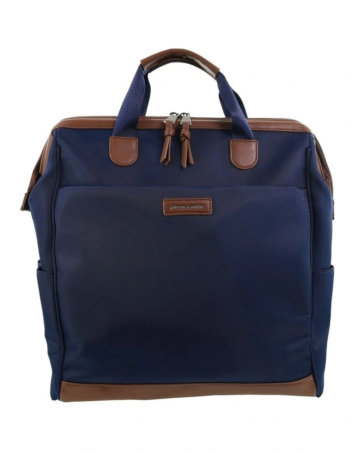 Pierre Cardin Euro Backpack Carry On in Navy - Nylon/Vegan Leather image 4