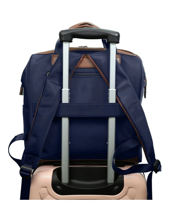 Pierre Cardin Euro Backpack Carry On in Navy - Nylon/Vegan Leather image 7
