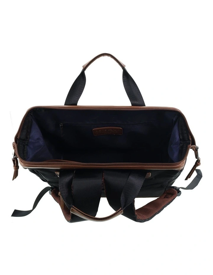 Pierre Cardin Euro Backpack Carry On in Black - Nylon/Vegan Leather image 2
