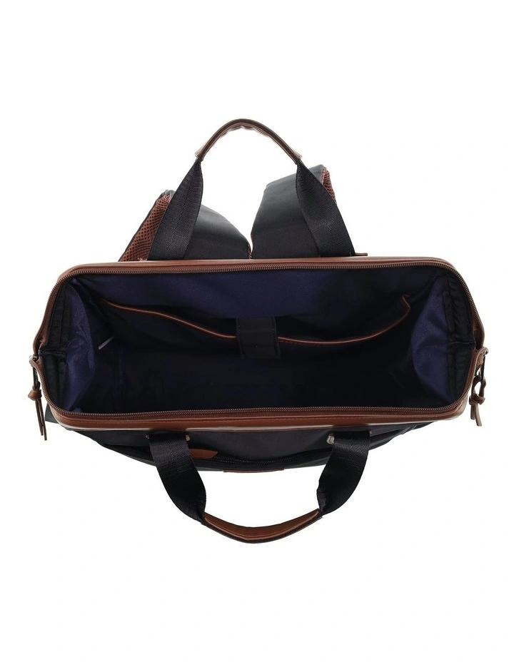 Pierre Cardin Euro Backpack Carry On in Black - Nylon/Vegan Leather image 3