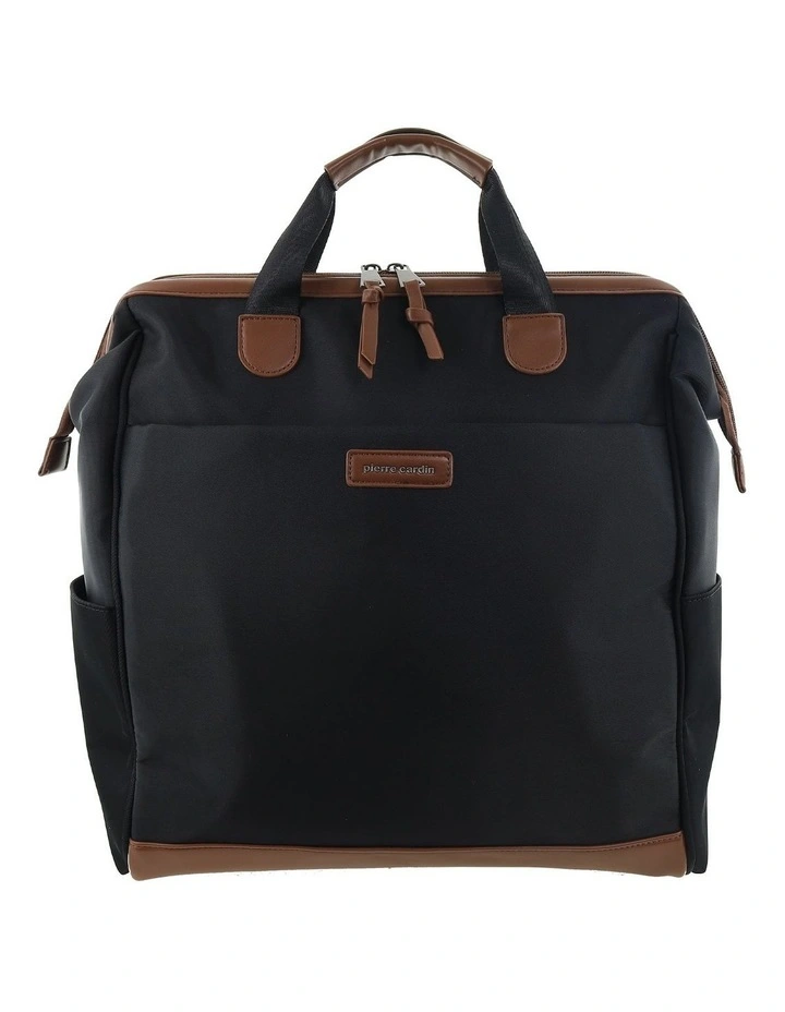 Pierre Cardin Euro Backpack Carry On in Black - Nylon/Vegan Leather image 5