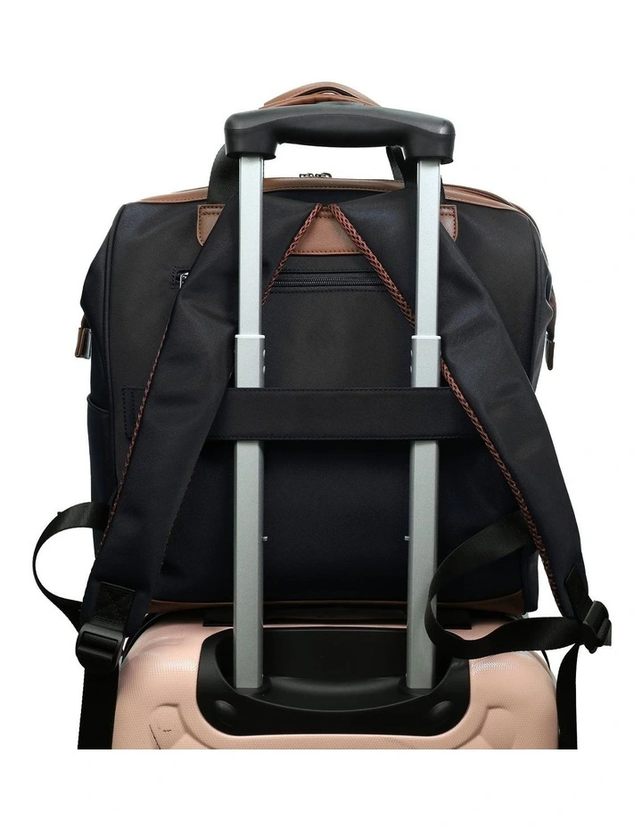Pierre Cardin Euro Backpack Carry On in Black - Nylon/Vegan Leather image 7
