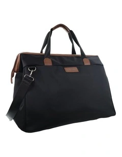 Pierre Cardin Euro Overnighter Carry On in Black - Nylon/Vegan Leather